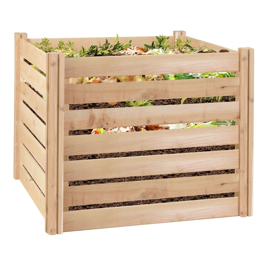 Outdoor Compost Bin made from Eco-Friendly Cedar Wood