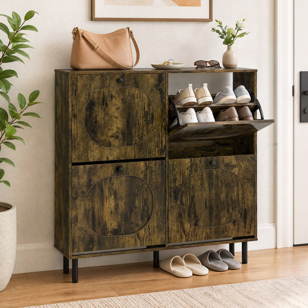 Shoe Cabinet - Rustic Brown