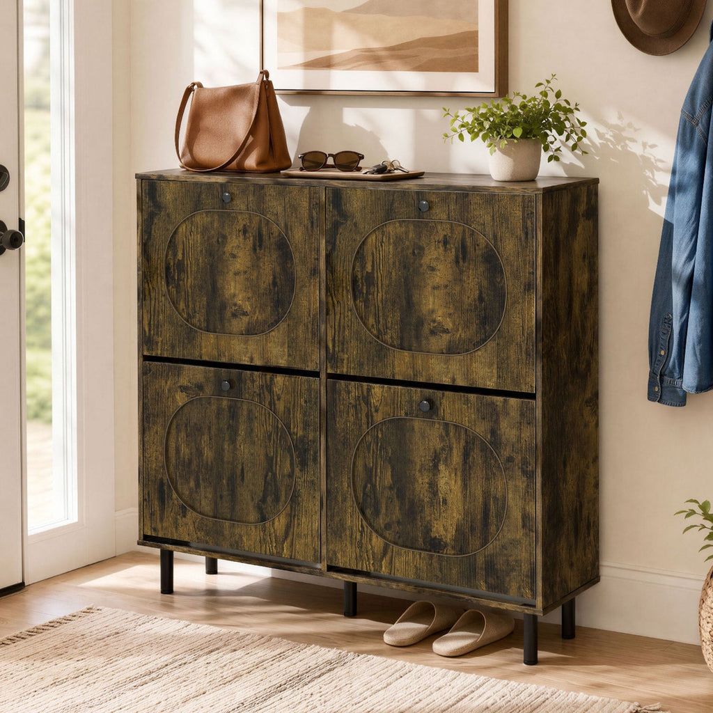 Shoe Cabinet - Rustic Brown