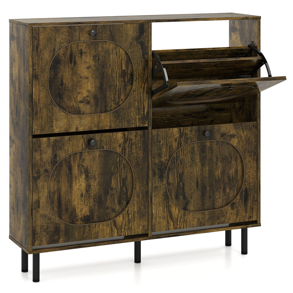 Shoe Cabinet - Rustic Brown
