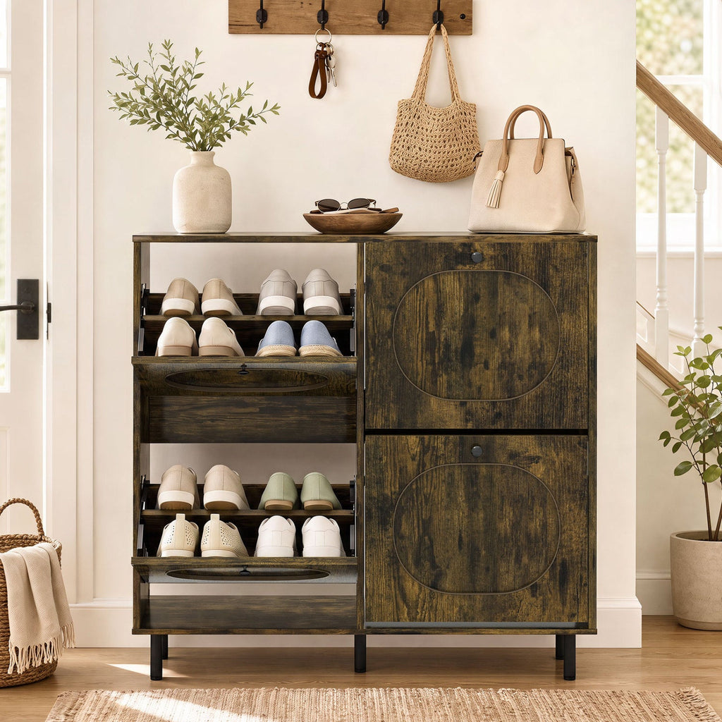 Shoe Cabinet - Rustic Brown
