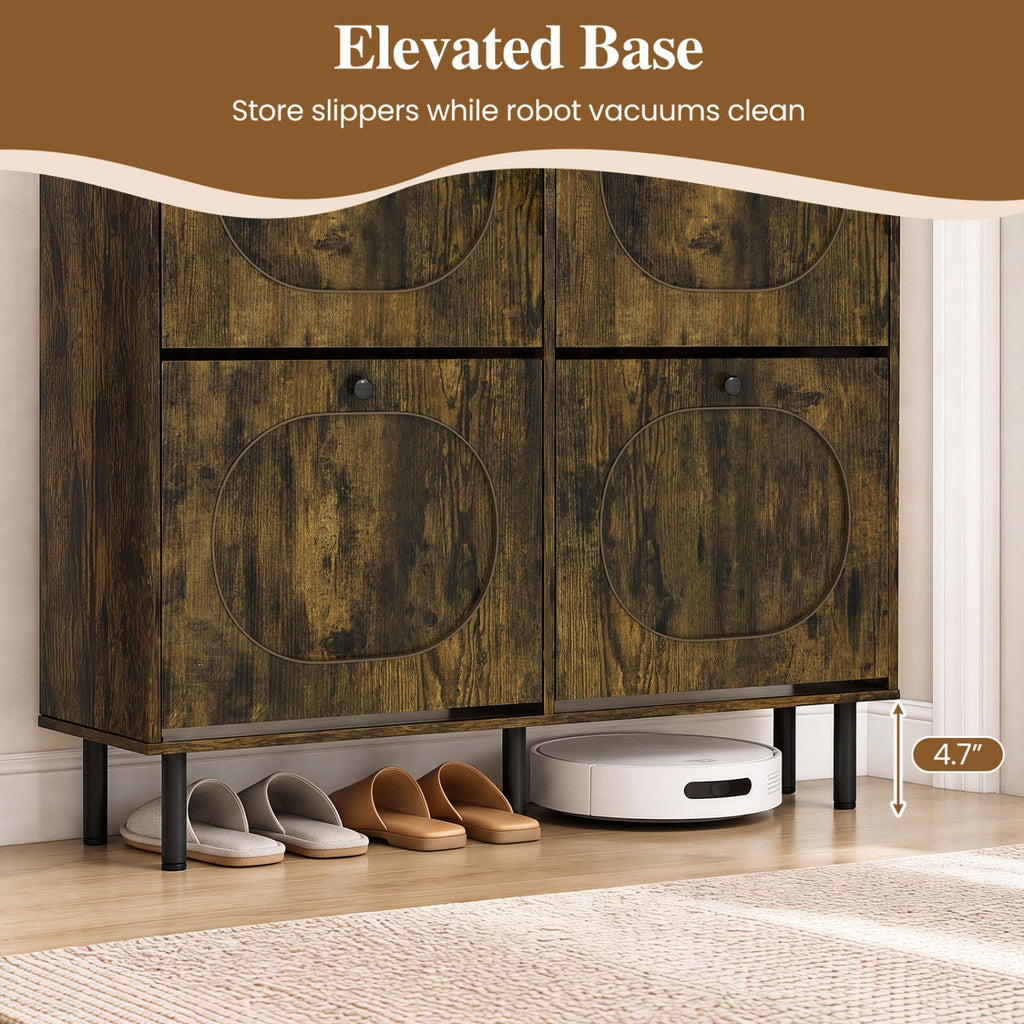 Shoe Cabinet - Rustic Brown