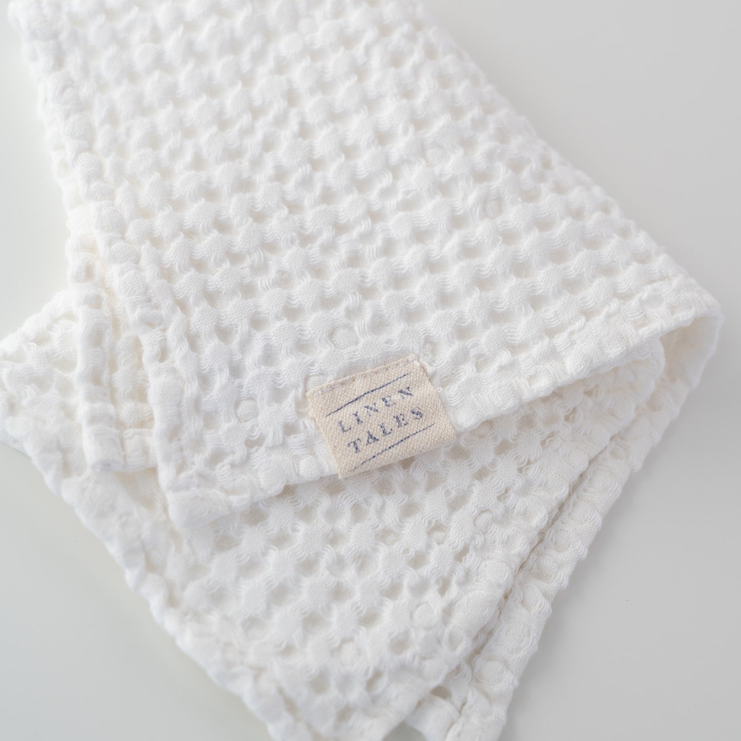White Linen & Cotton Honeycomb Waffle Towel