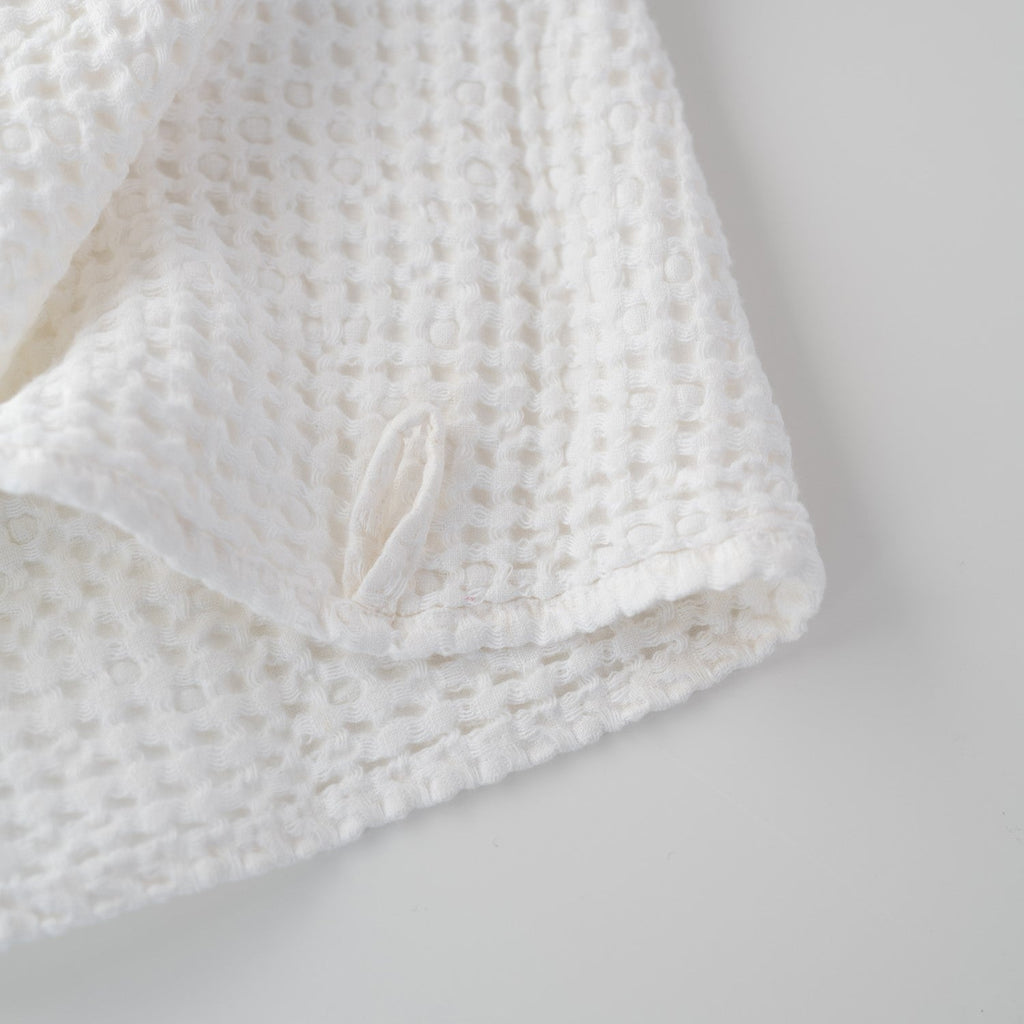 White Linen & Cotton Honeycomb Waffle Towel
